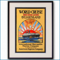 1925年 客船ベルゲンランドのポスター 3378LL黒