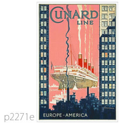 キュナード・客船アキタニアのポスター | レプリカポストカード2271e