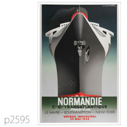 フレンチライン・客船ノルマンディーのポスター | レプリカポストカード2595