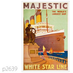 ホワイトスターライン・客船マジェスティックのポスター | レプリカ