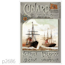 キュナード・客船ウンブリア、エトゥルリア、オレゴンのポスター | レプリカポストカード2686