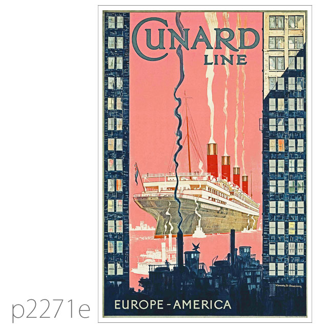 キュナード・客船アキタニアのポスター | レプリカポストカード2271e