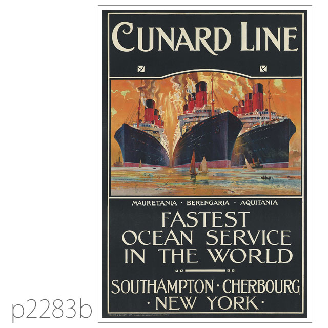 キュナード・客船ベランガリアのポスター | レプリカポストカード2283b
