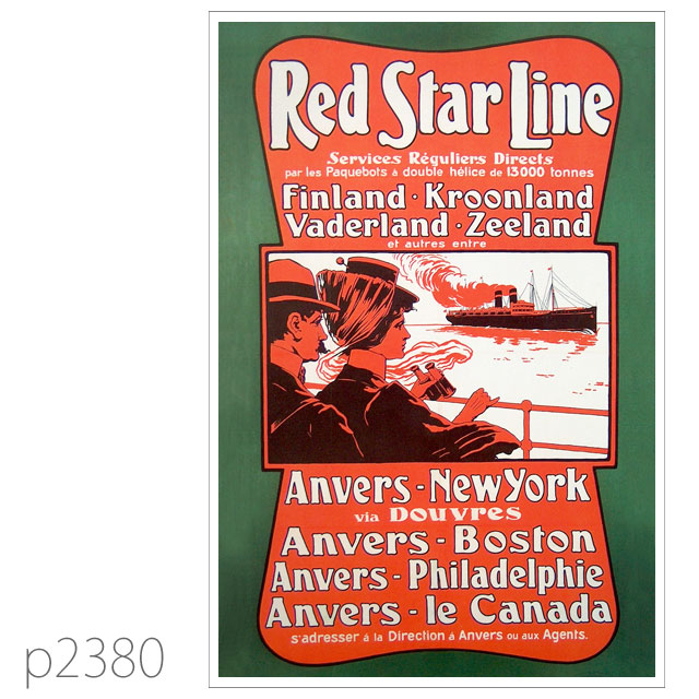 レッドスターライン・ベダーランド級客船のポスター | レプリカポストカード2380