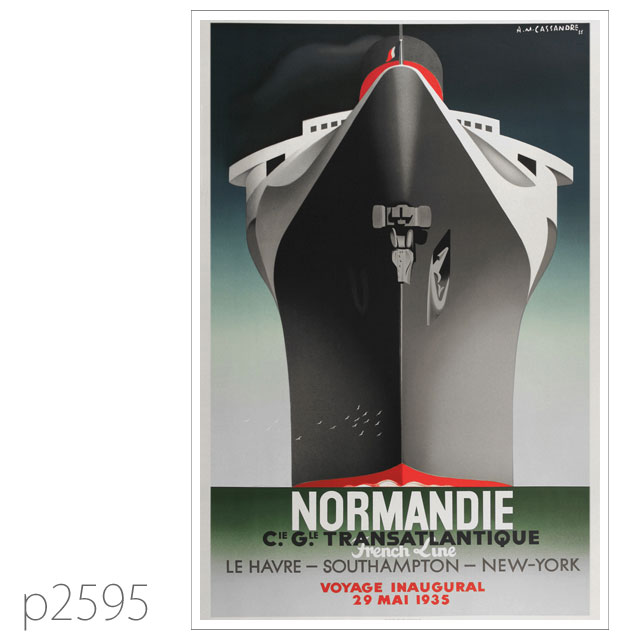 フレンチライン・客船ノルマンディーのポスター | レプリカポストカード2595