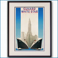 1939年 キュナードホワイトスターラインのポスター 2033LL黒