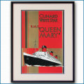 1936年 客船クイーンメリーのポスター 2043LL黒