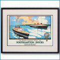 1938年 サウサンプトンドック客船ポスター 2132LL黒