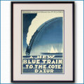 1928年 ピエール・ゼノーベル 青列車ル・トラン・ブルーのポスター　黒
