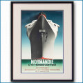 1939年 客船ノルマンディーのポスター 60 VOYAGES版 3216LL黒