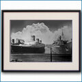 1939年 客船ノルマンディーとクイーンメリーの写真 3235LL黒