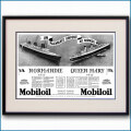 1937年 モービル石油・客船ノルマンディー・クイーンメリー見開き雑誌広告 3376LL 黒