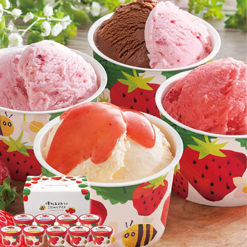 【お中元 送料無料 産地直送】博多あまおうのこだわりアイス(V5007065T)