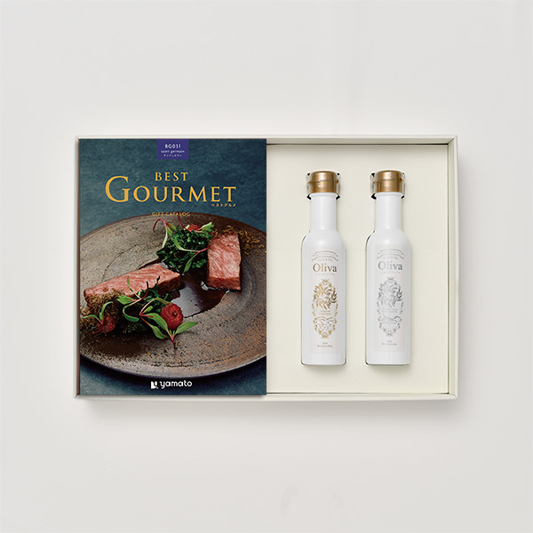 香典返し グルメカタログギフト BEST GOURMET(ベストグルメ)＜BG031 サンジェルマン＞+EXオリーブオイル(海・山137g)セット
