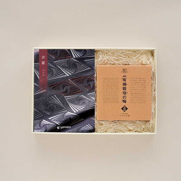 カタログギフト 沙羅 百日草 (ひゃくにちそう)プラス 有機ＪＡＳ認証 高田の梅「しそ梅干し」セット