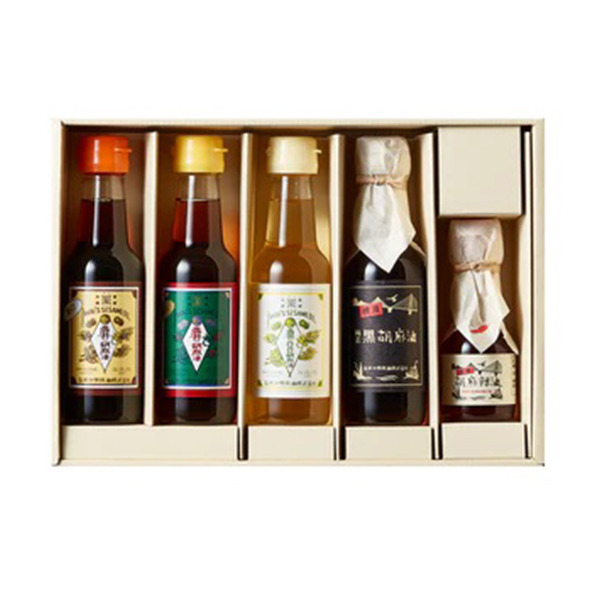 岩井の胡麻油 / 圧搾製法胡麻油4種・ごま辣油ギフトセット