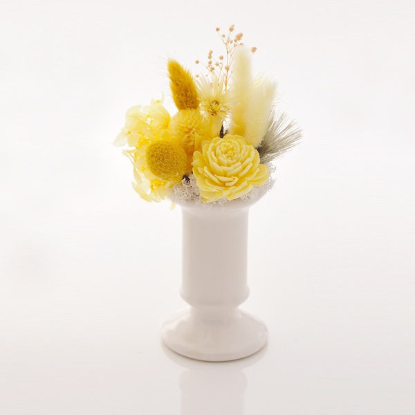 アトリエみちくさ プリザーブドフラワーお供花イエロー系(M) ●75094291