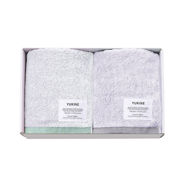 YUKINE / フェイスタオル2枚セット(midori×hai)
