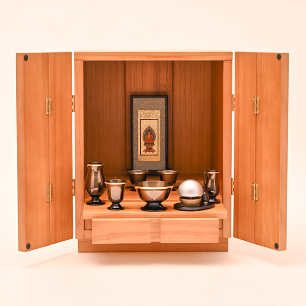 コンパクトモダン仏壇セット リブーレ（ナチュラル）ご本尊：曹洞宗