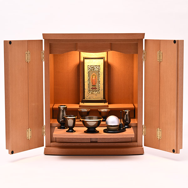 コンパクトモダン仏壇セット オレガノ 16号 桜（ナチュラル）ご