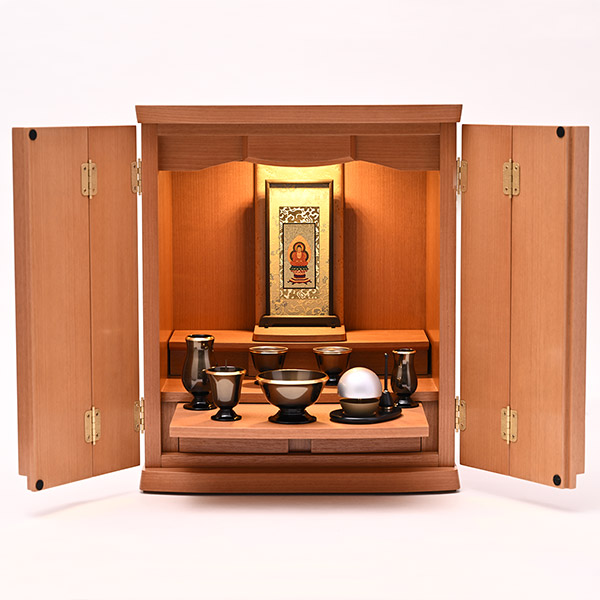 コンパクトモダン仏壇セット オレガノ 16号 桜（ナチュラル）ご本尊