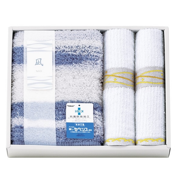 凪 Sバスマット&フェイスタオル2枚セット