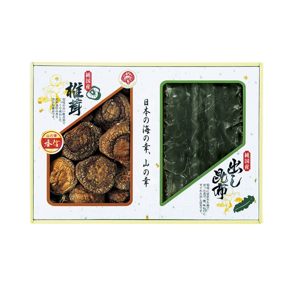 20%OFF|国内産 原木香信椎茸・昆布詰合せ