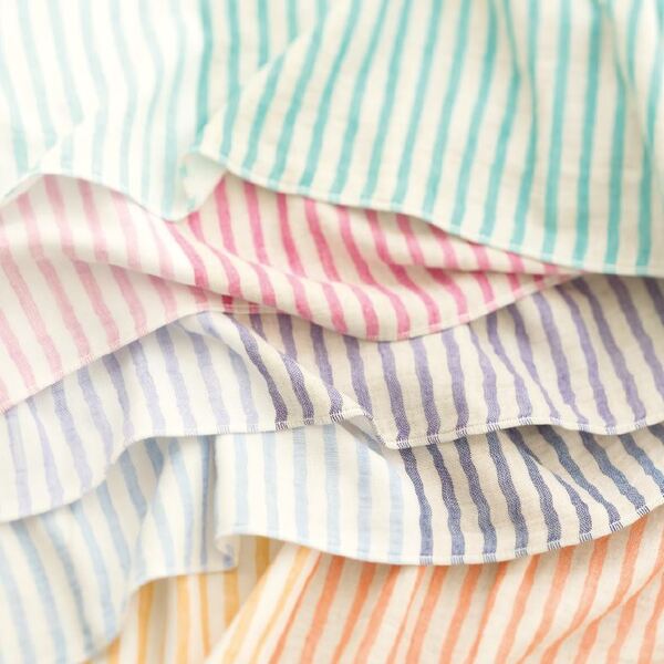 5trees / リネンボーダー フェイスタオルセット(ブラック・ピンク) イメージ画像