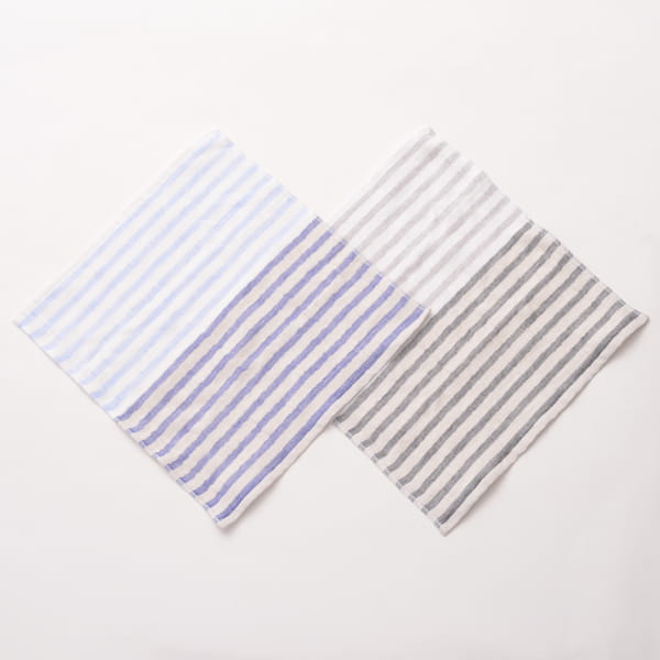 5trees / リネンボーダー ウォッシュタオルセット(ネイビー・ブラック) イメージ画像