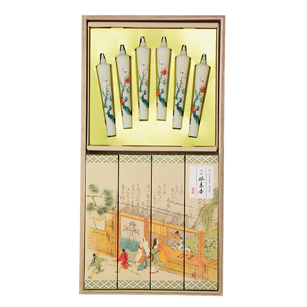 カメヤマ / 吟撰 仙年香 絵ろうそくセット 桐箱 商品イメージ