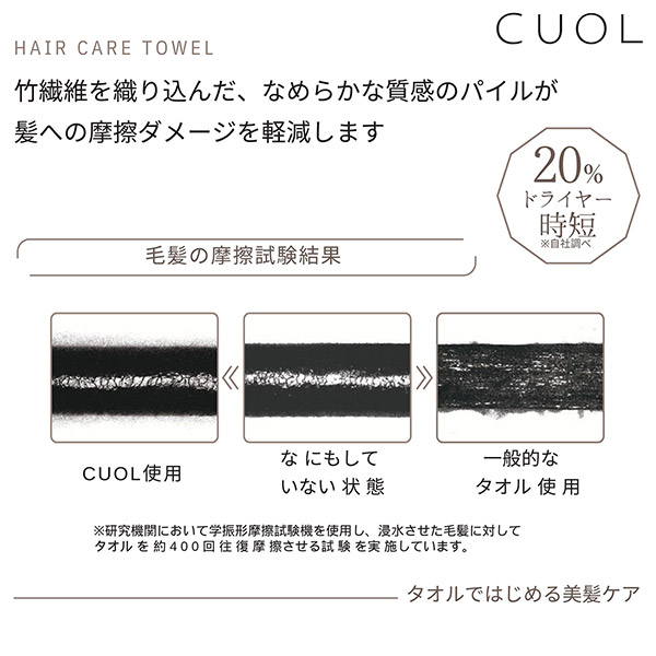 CUOL タオルではじめる美髪ケア / フェイスタオル　ブラウン×アイスグレー イメージ画像