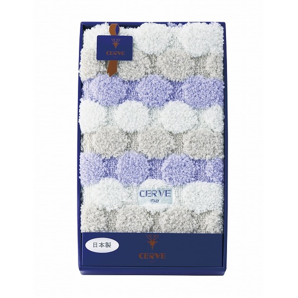 チェルベ ドット 大判バスマット （ブルー）