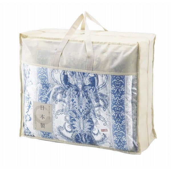 ウール50%入り 日本製合掛けふとん （ブルー）