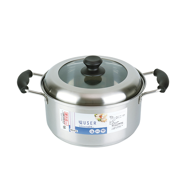 20%OFF|ローザー IH対応両手鍋24cm（ガラス窓付蓋） ●79240449