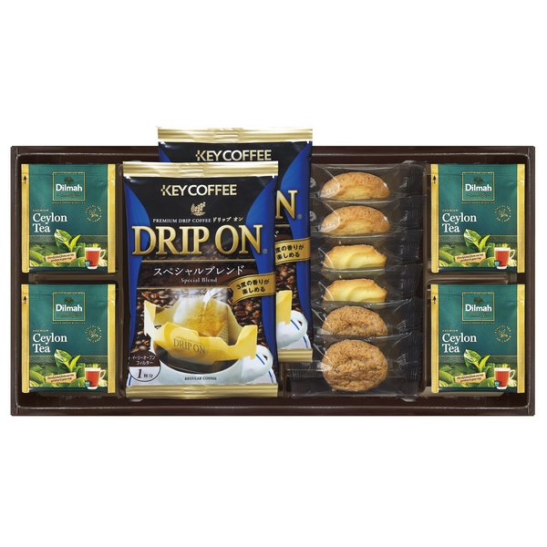10%OFF|ドリップコーヒー&セイロンティーと3種類のクッキー詰合せ