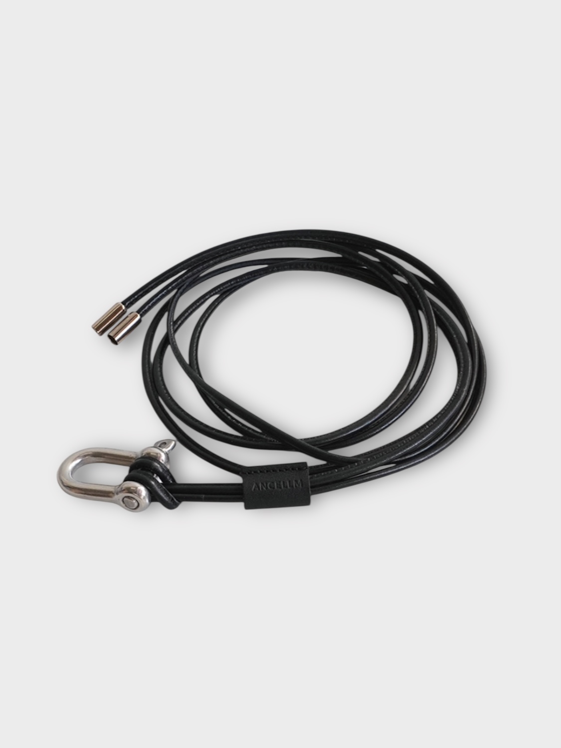 ANCELLM LEATHER ROPE BELT BLACK 2026SS