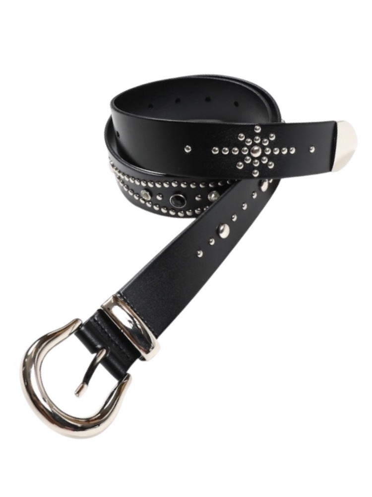 JIEDA WIDE STUDS BELT BLACK 2025AW