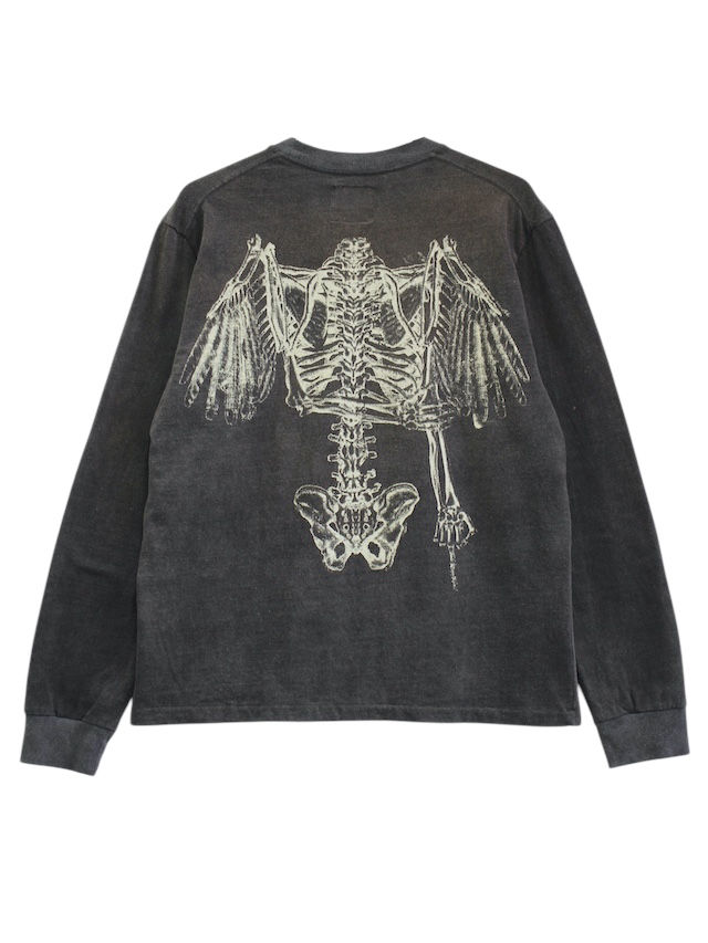 TOY DEVIL LONG SLEEVE TEE ANGEL WING AGING BLACK