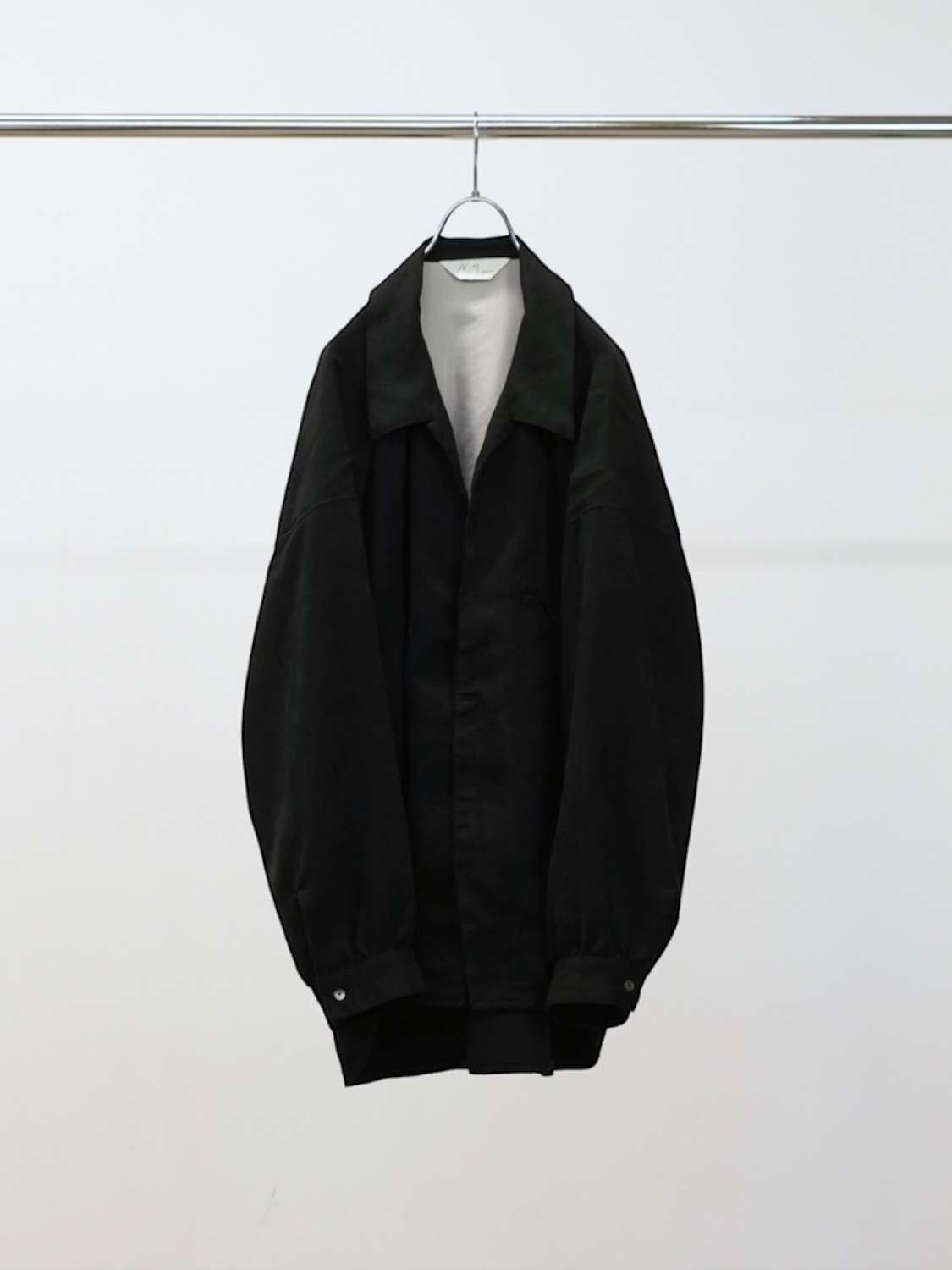 ANCELLM VEGAN SUEDE LONG SHIRT BLACK 2026SS