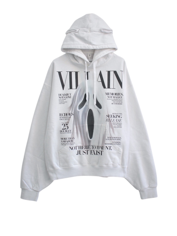 doublet VILLAIN COVER PRINT HOODIE WHITE 2025AW