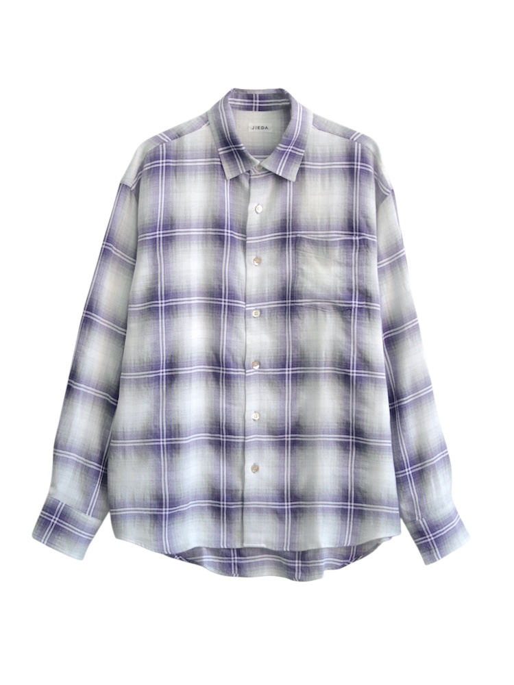 JIEDA OMBRE CHECK SHIRT PURPLE 2025AW
