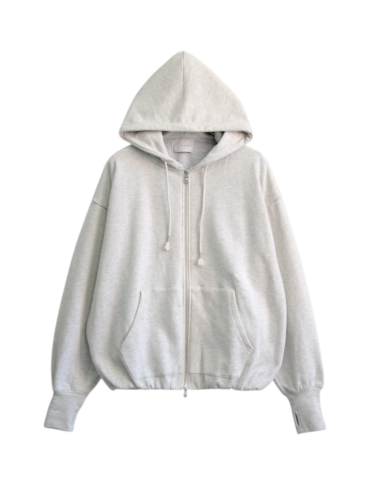 arenotis Heavyweight Gathered Hem Zip-Up Hoodie GRAY 2025AW