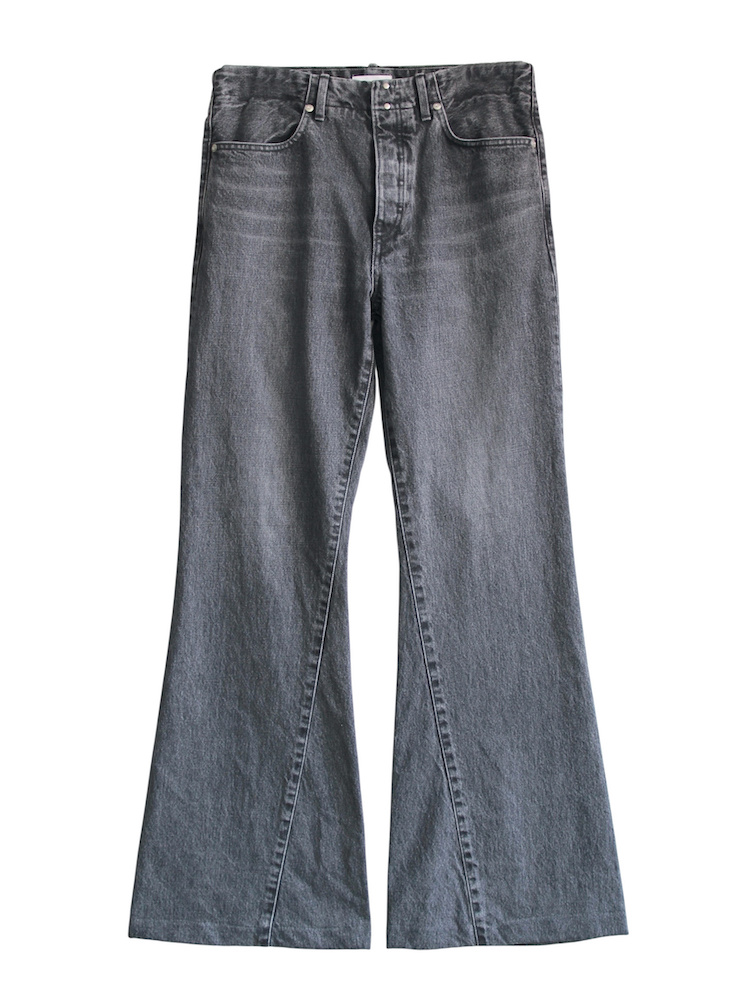 TANAKA FLARE JEAN TROUSERS GRAY 2025AW