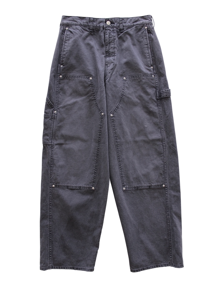 JIEDA DUCK DOUBLE KNEE PANTS BLACK 2025AW
