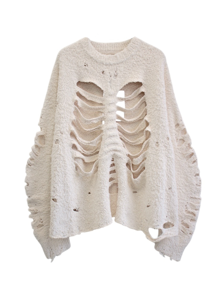 doublet RIBCAGE KNIT PULLOVER IVORY 2025AW