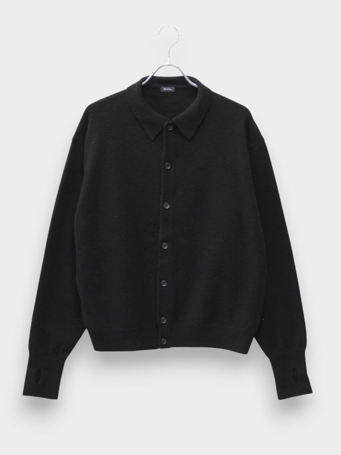 ROTOL WOOL CASHMERE BLEND KNIT SHIRT BLACK 2026AW