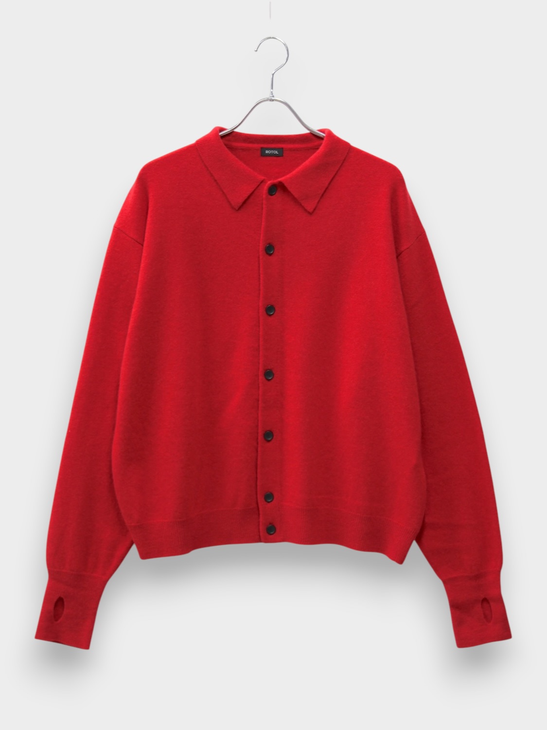 ROTOL WOOL CASHMERE BLEND KNIT SHIRT RED 2026AW