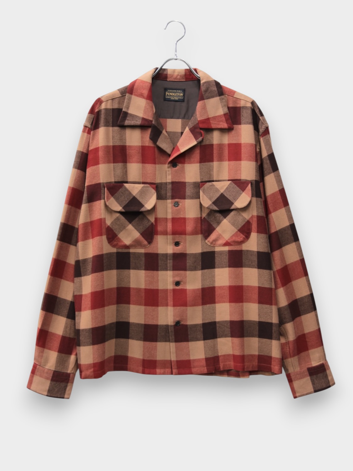 UNUSED × PENDLETON LONG SLEEVE CHECK SHIRT RED/BROWN 2026AW