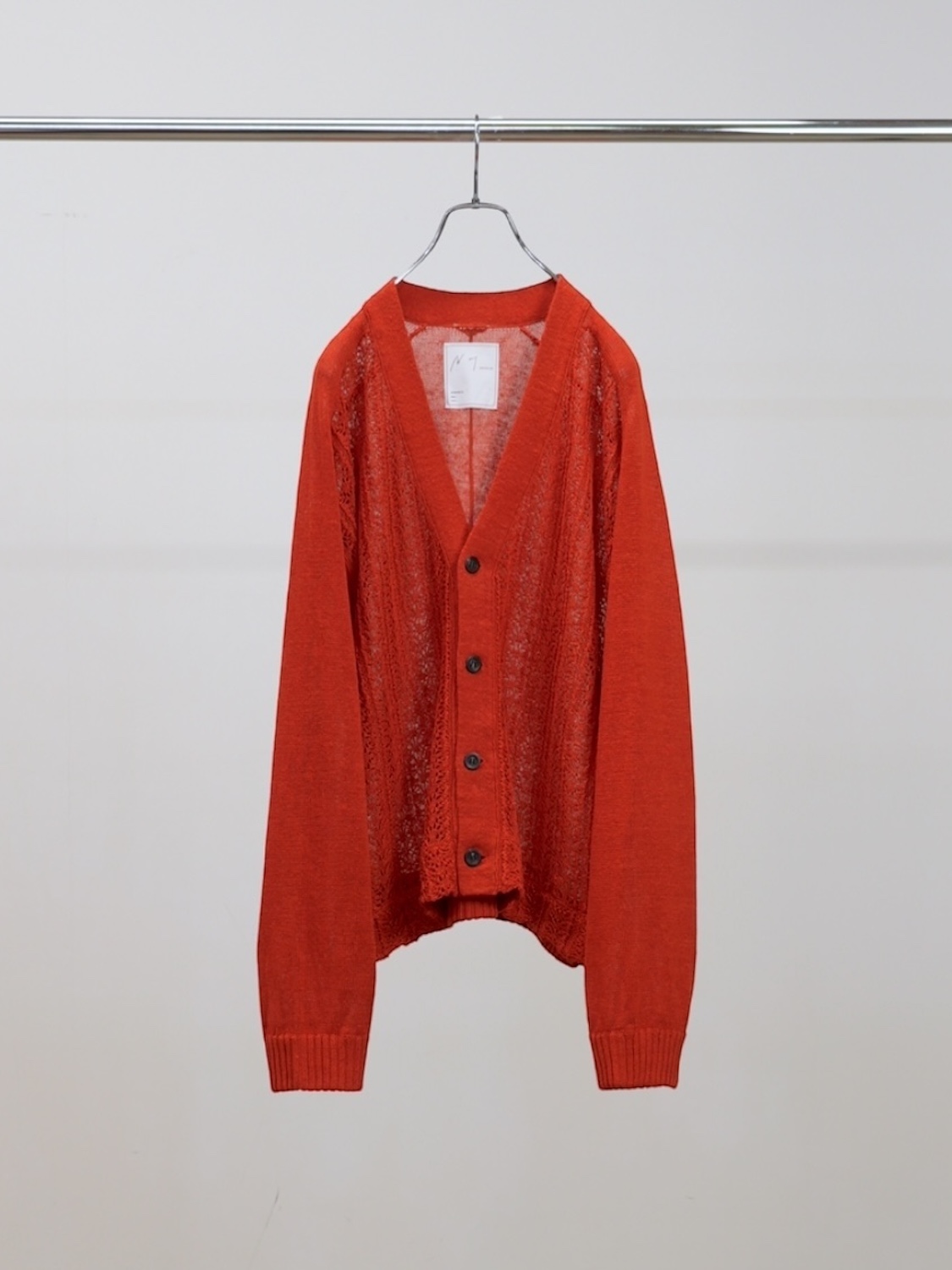 ANCELLM LACED KNIT CARDIGAN RED 2026SS