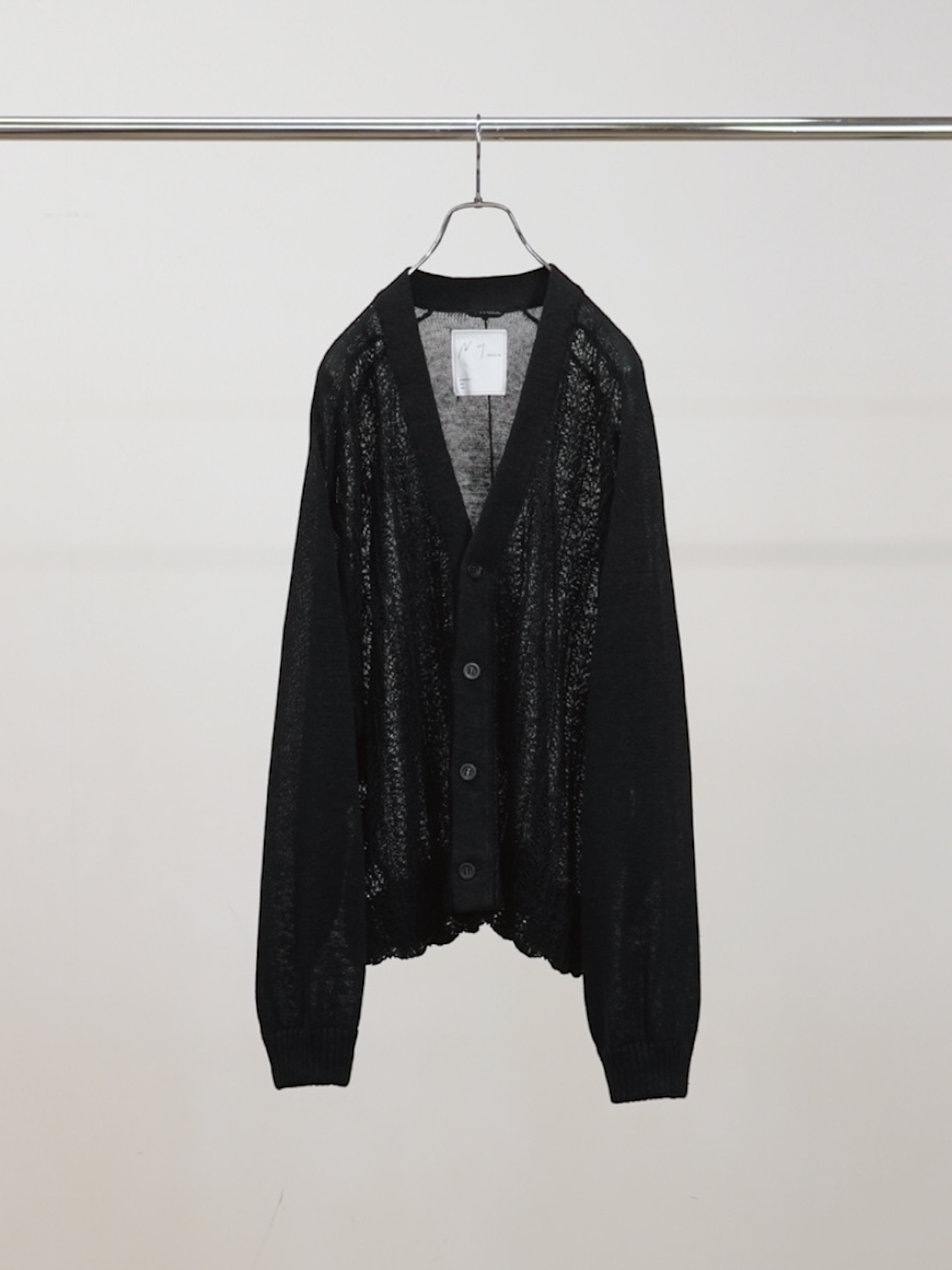 ANCELLM LACED KNIT CARDIGAN BLACK 2026SS